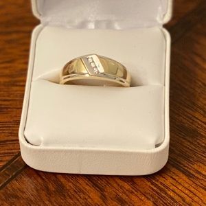 Men’s 14k Gold Ring with Diamond Accents